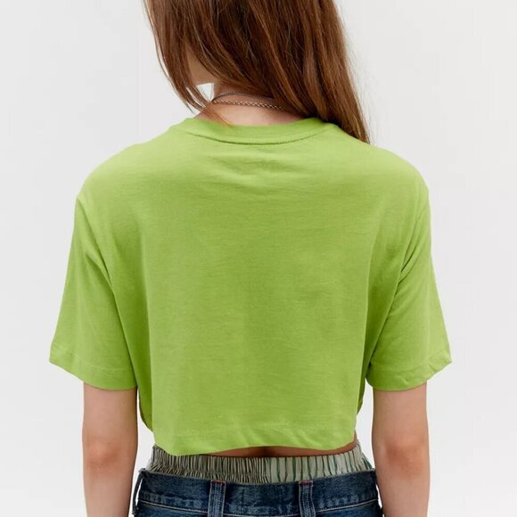 NWT Urban Outfitters BDG Boyfriend Lime Green Cropped Boxy Tee - Picture 2 of 5